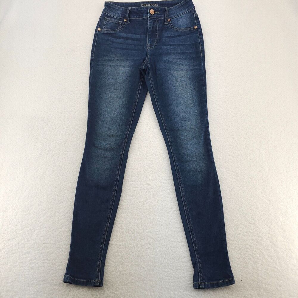 Maurices Skinny Jeans Womens XS-R Blue Denim Cotton Stretch High Rise Dark Wash